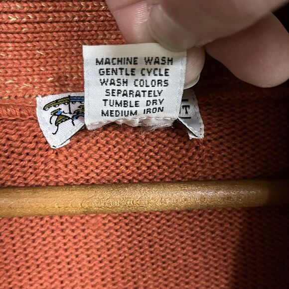 Beautiful Glenmont Design Orange Women’s Medium Sweater Large Buttons Lagenlook - Picture 3 of 6